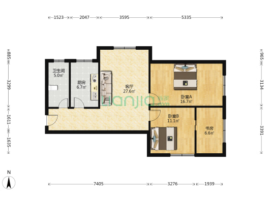 松陵大厦 3室1厅1卫 92平方