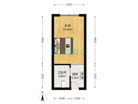 江南商城 1室0厅1卫 33平方
