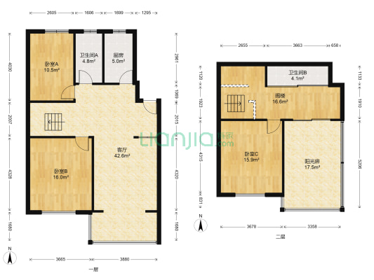 绿洲花园二村 3室1厅2卫 93平方