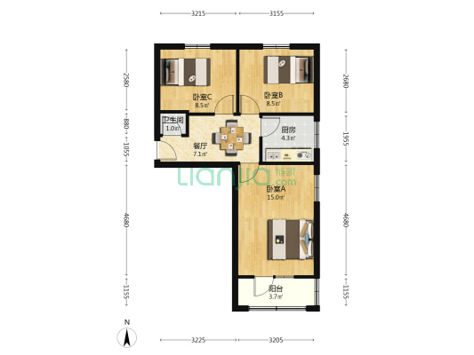 振兴路6号 3室1厅1卫 55平方
