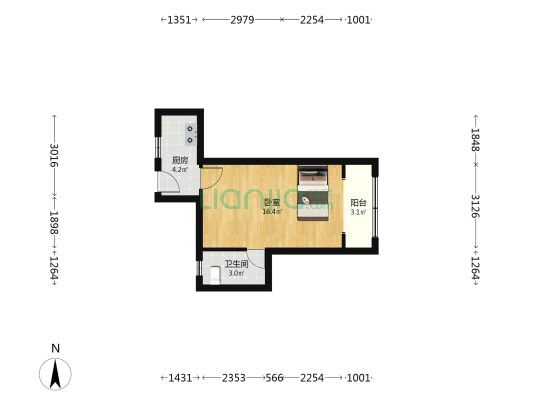 徽宁路4-10号 1室0厅1卫 31平方
