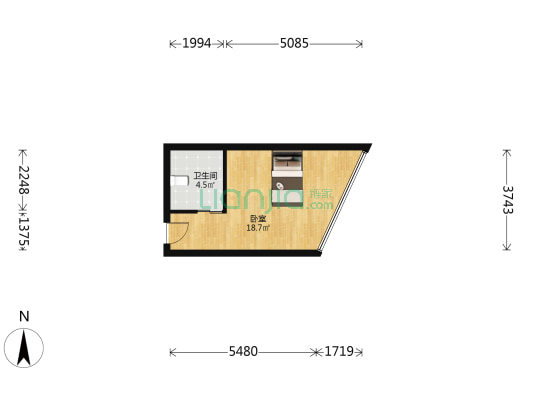 中耀大厦 1室0厅1卫 45平方