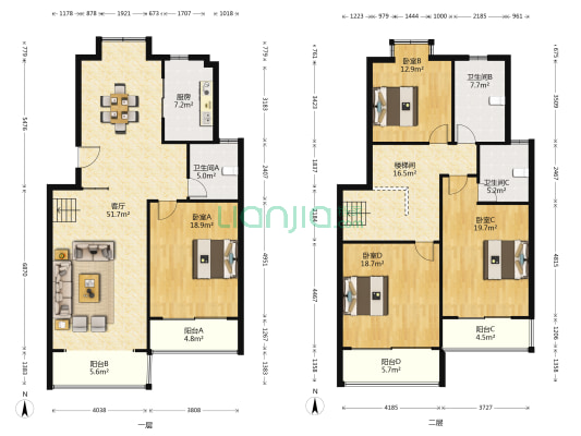 吴越名苑 4室1厅3卫 214平方