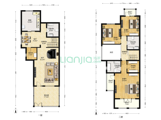 世嘉光织谷东区 3室2厅3卫 204平方