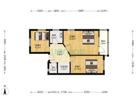 泰兴路 3室0厅2卫 67平方