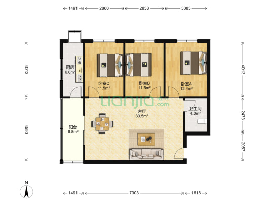 九龙井正街11号 3室1厅1卫 102平方