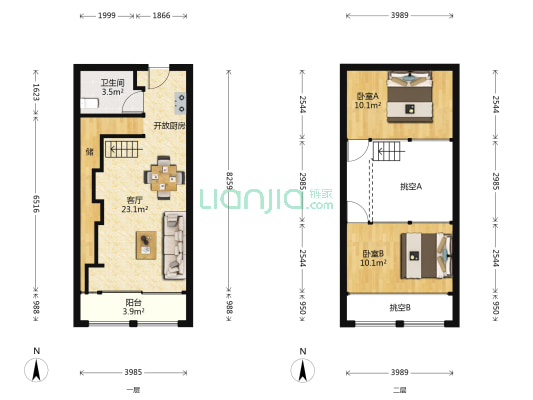瑞麒时代金座 2室1厅1卫 55平方