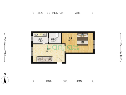 天水巷 1室1厅1卫 60平方