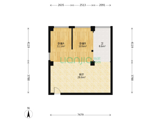 龙华苑 2室1厅1卫 64平方