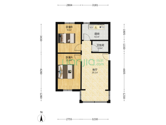 玉林东路8号 2室1厅1卫 58平方