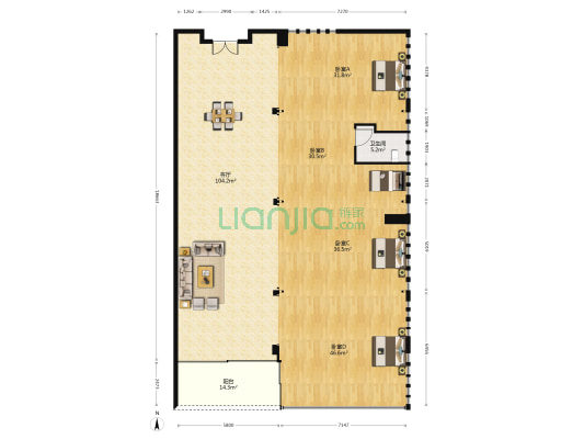 涵碧楼 4室1厅1卫 265平方