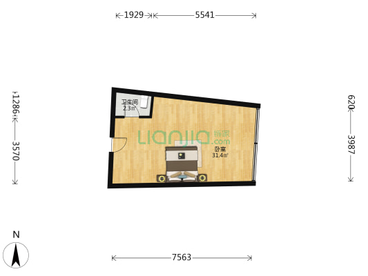 苏州机电五金城 1室0厅1卫 42平方