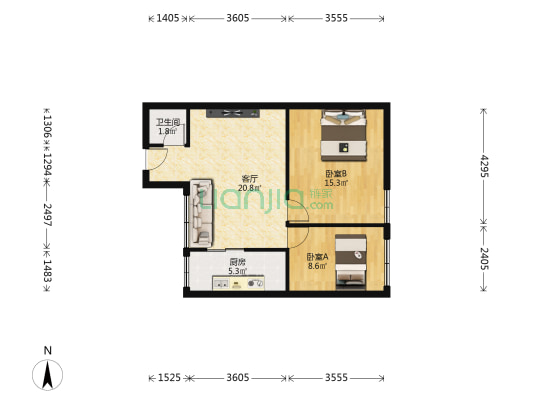 赤岗西路横二街16-30号 2室1厅1卫 57平方