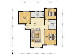 鸿坤经典三居室，精装修自住标准，无抵押无户口-涿州鸿坤理想湾北区户型图