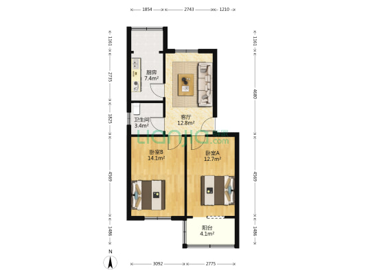 云华小区 2室1厅1卫 69平方