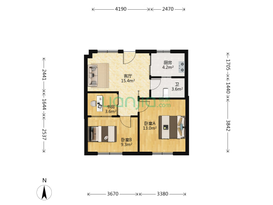 奥力孚 3室1厅1卫 75平方
