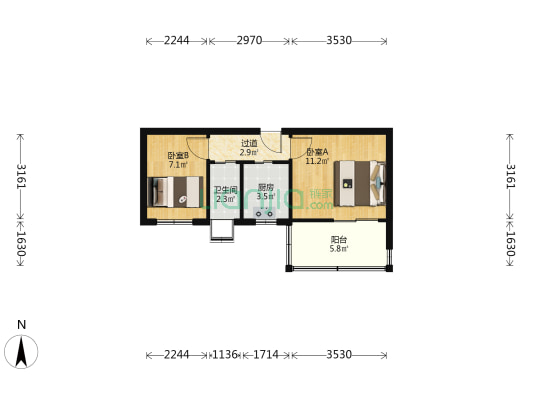 中原西路76号院 2室0厅1卫 47平方