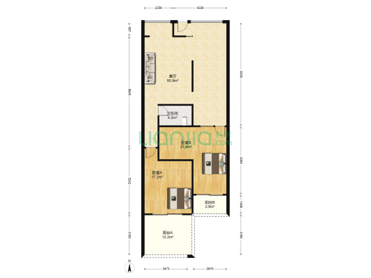壹海江山 2室1厅1卫 76平方