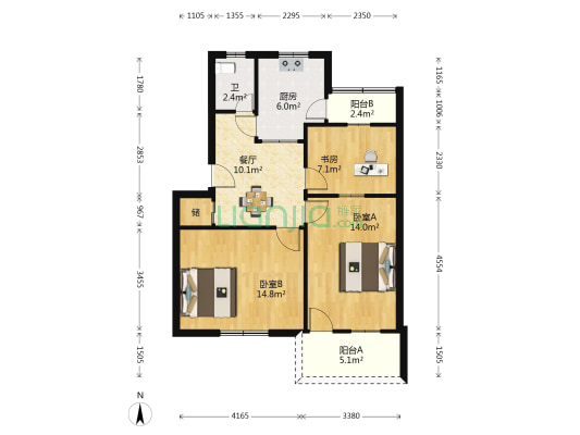 未名小区 3室1厅1卫 73平方