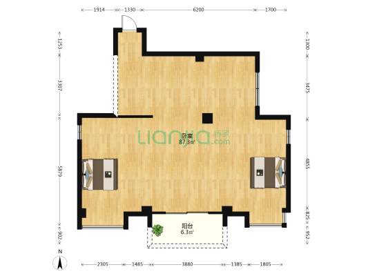 擎天悦海豪庭 1室0厅0卫 101平方