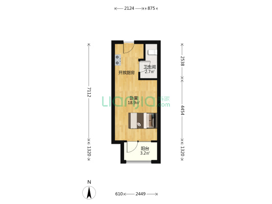 碧桂园悦界 1室0厅1卫 36平方