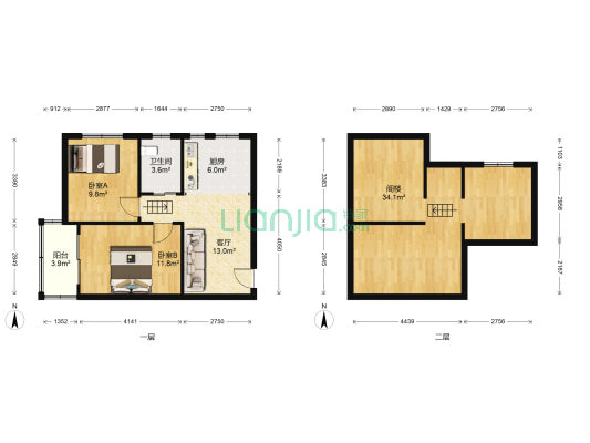 风光里小区三期 2室1厅1卫 57平方