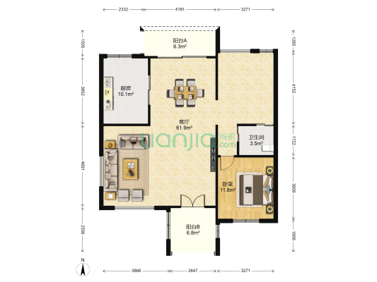 碧桂园·中邦上海城 1室1厅1卫 265平方