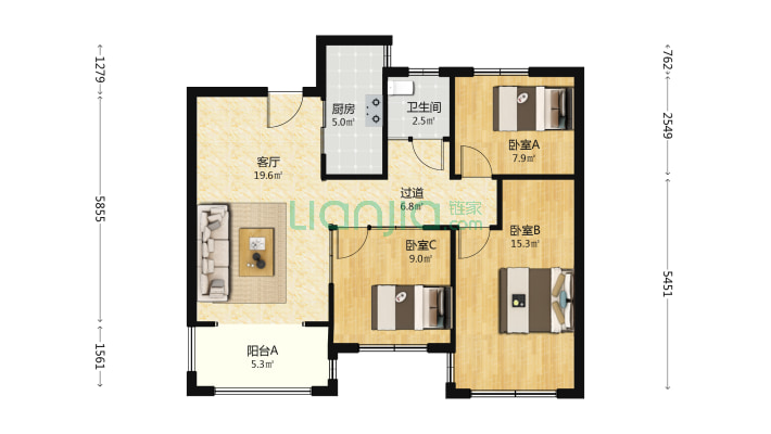 中南锦苑西区二手房实景图