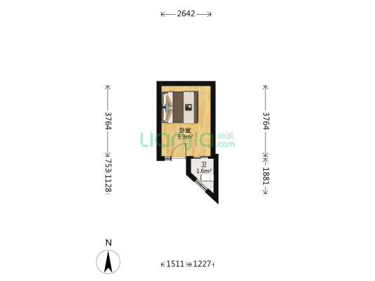 东城区法华寺街83、85号 1室0厅1卫 11平方