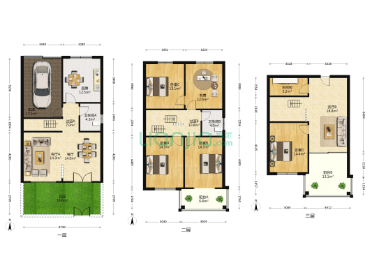 景盛家园 5室3厅2卫 222平方