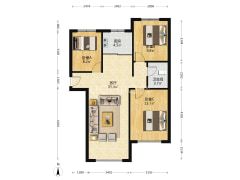 狮子城精装修南北通透三居室采光好-涿州K2狮子城南区户型图