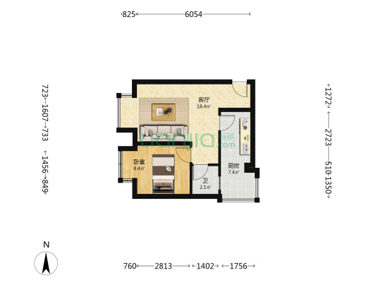 安顺小区A区 1室1厅1卫 43平方