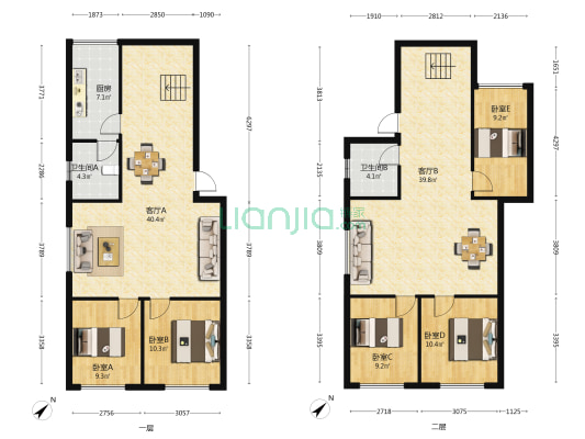 清华路11号 5室2厅2卫 164平方