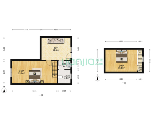 安全村 2室1厅1卫 54平方