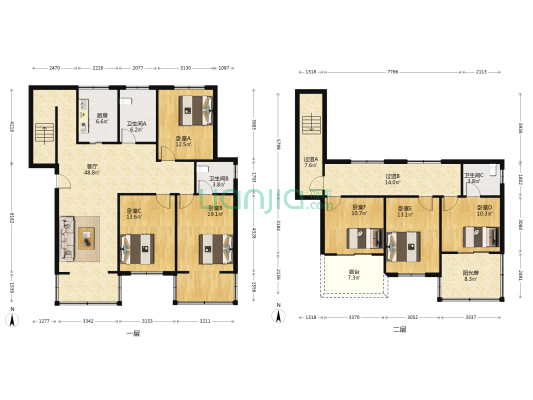 尧南花苑 6室1厅3卫 197平方