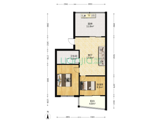 天宫花园 2室1厅1卫 62平方