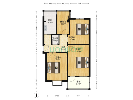 经六路366-1号 3室0厅1卫 73平方
