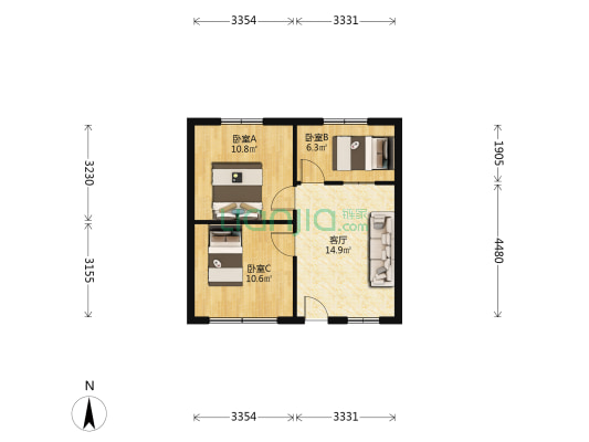 民主西街111号 3室1厅0卫 49平方