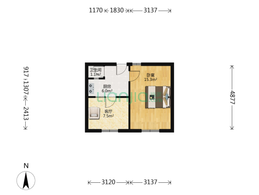 勘测楼 1室1厅1卫 29平方