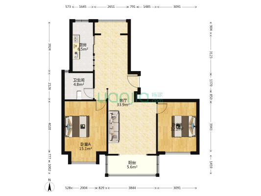 国际华城四村 2室1厅1卫 103平方