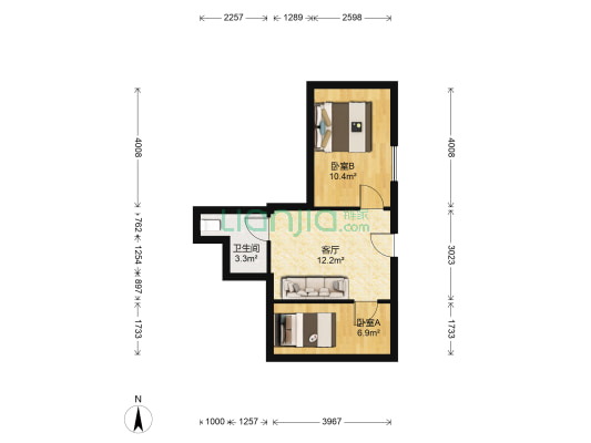 39中五五路 2室1厅1卫 47平方