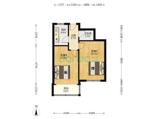太康二路小区 2室0厅1卫 56平方