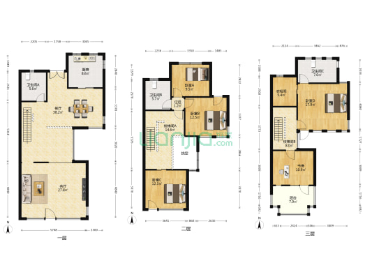 依云郡(别墅) 5室2厅3卫 222平方