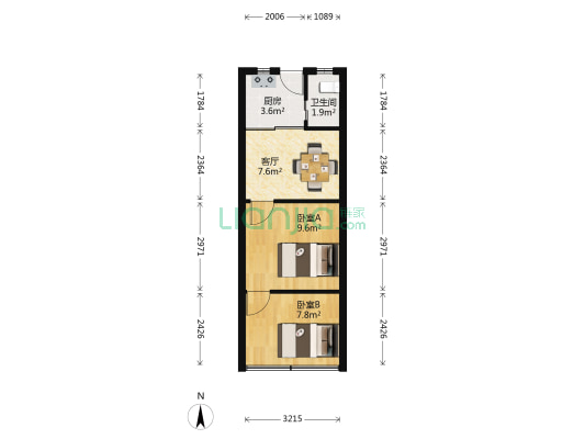 抽分厂路 2室1厅1卫 38平方