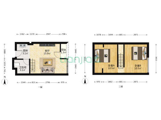 罗马花园 2室1厅1卫 32平方