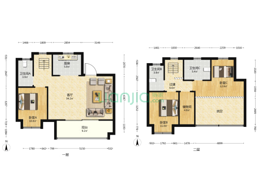 碧桂园·盛世东津 3室1厅3卫 140平方