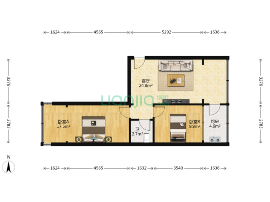 寶龍小區 2室1厅1卫 75平方