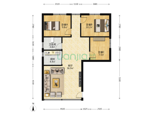 罗芳村 3室1厅1卫 340平方