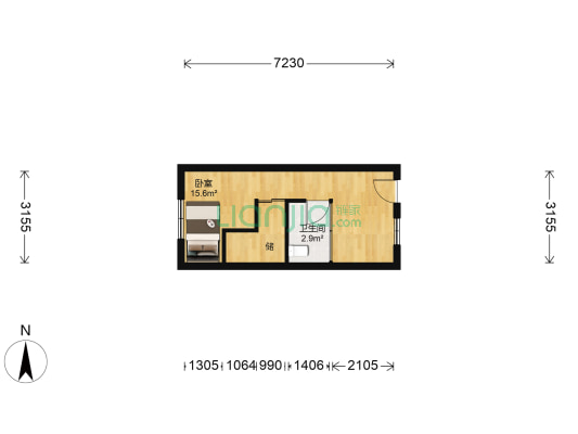 淮阳路45号 1室0厅1卫 80平方