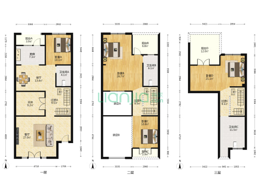 海上五月花海语墅二期 4室2厅3卫 198平方